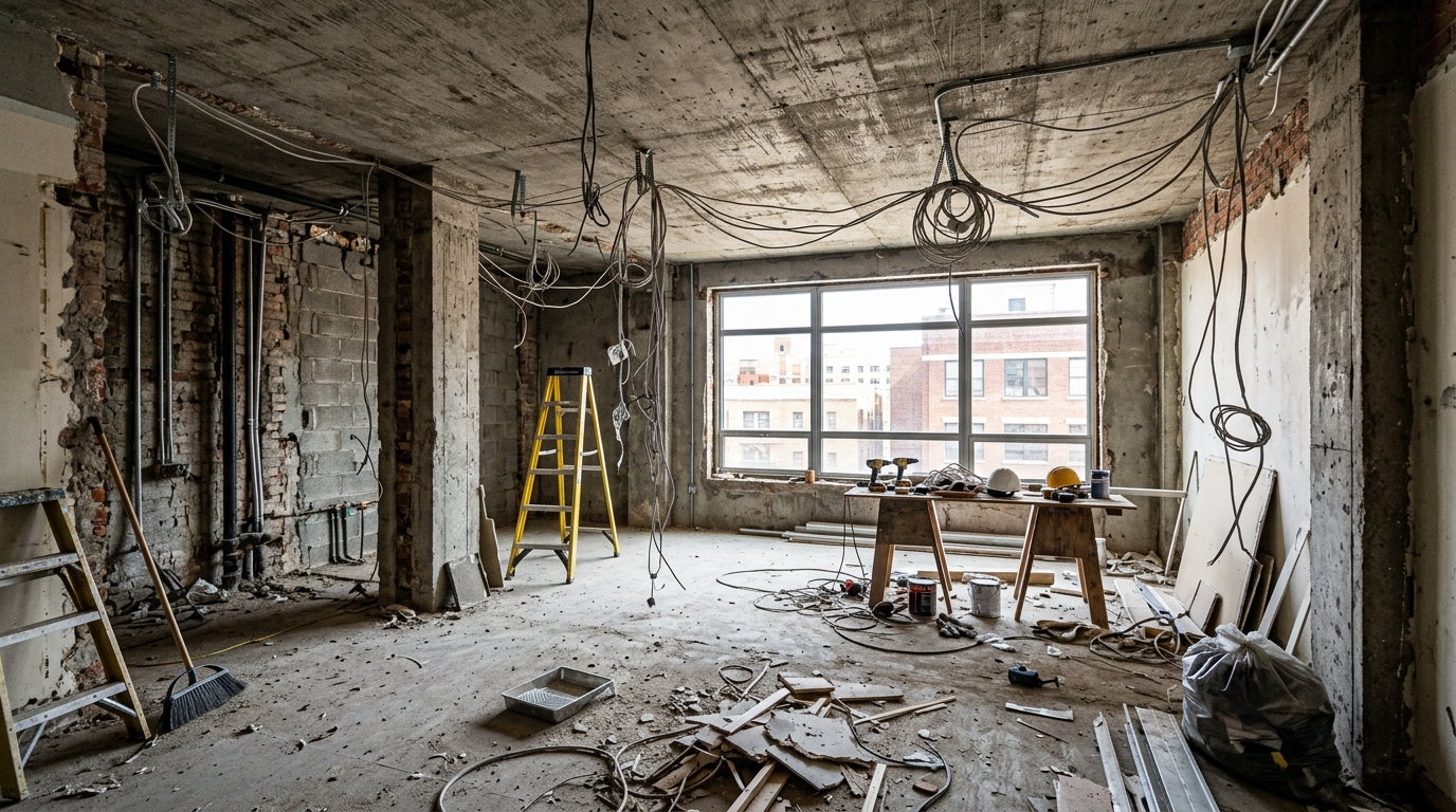 Rothschild penthouse before renovation raw state