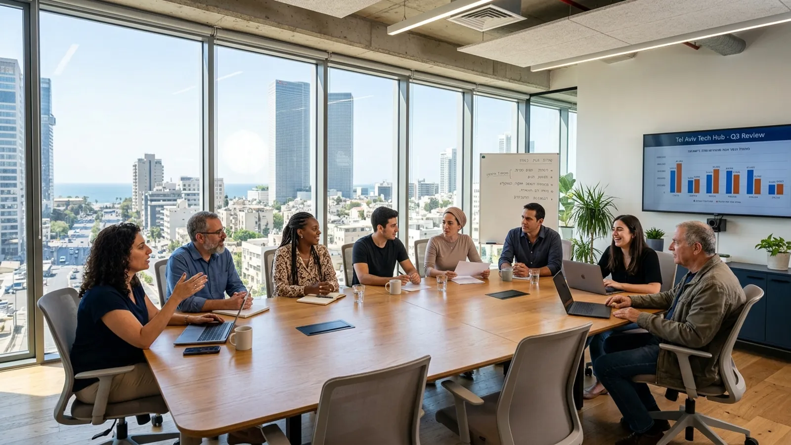 ישיבת צוות במשרד בתל אביב